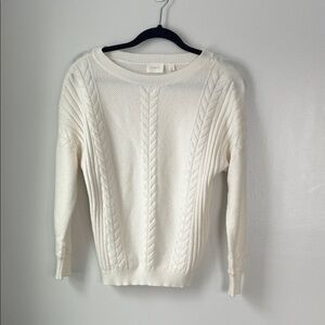 Cyrus Women's Ivory Cable Knit Sweater
